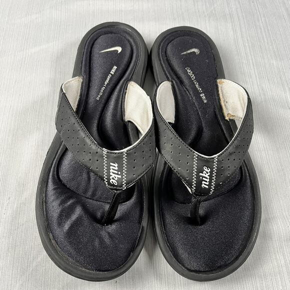 Nike Comfort Footbed Sandal Women’s Size 10 Black Thong Flip Flops - Picture 1 of 4